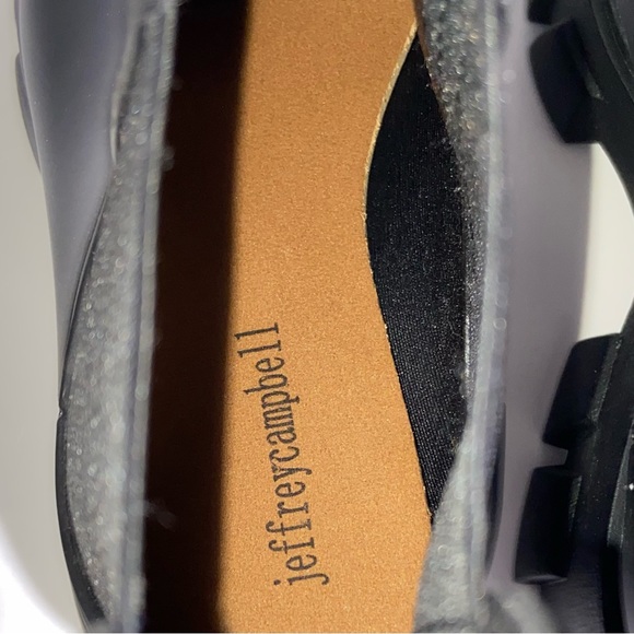 Jeffrey Campbell Chelsea Platform Lug Sole Rain Boot Black Womens 8 9 10 NEW - Picture 6 of 13